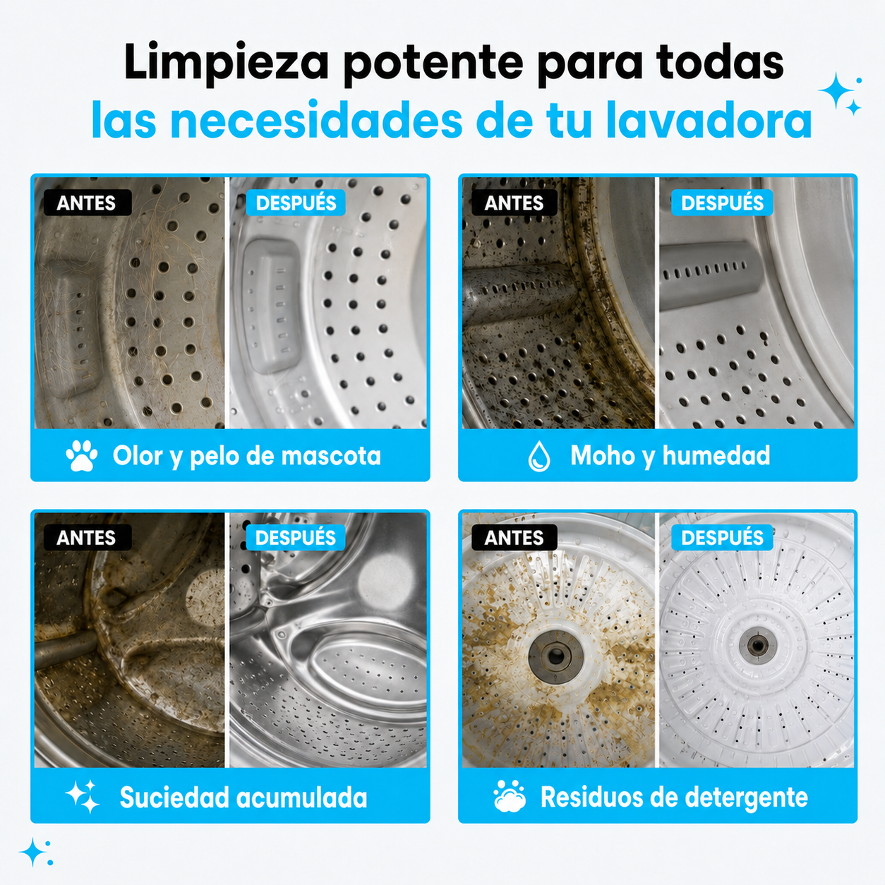 ViresWash™ Limpia tu lavadora y elimina los pelos de mascota