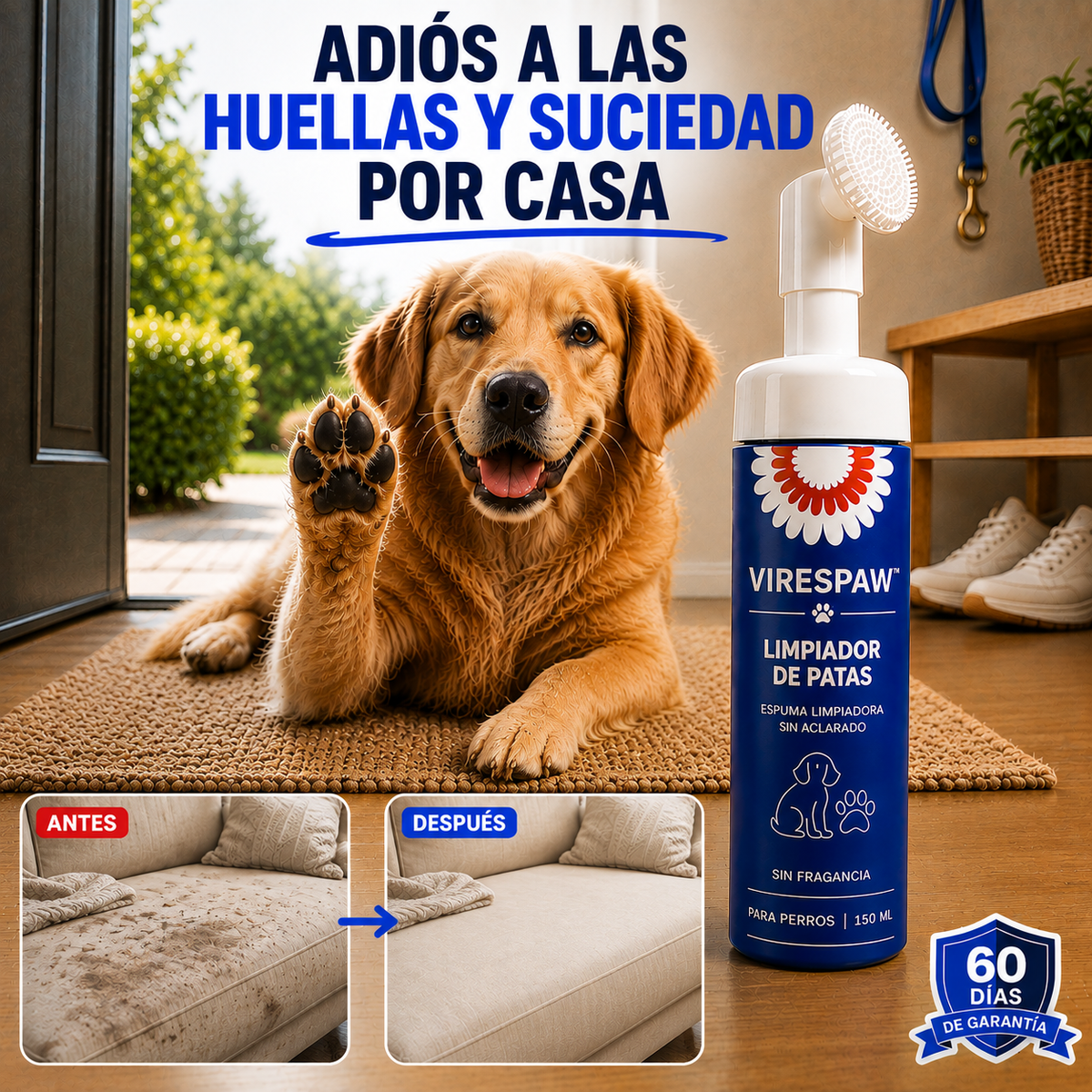 ViresPaw™ — Espuma Limpiadora: Patas Limpias en 1 Minuto