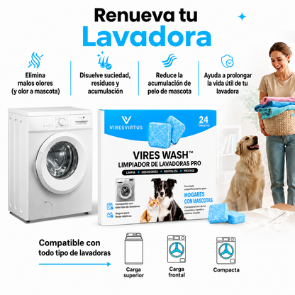 ViresWash™ Limpia tu lavadora y elimina los pelos de mascota